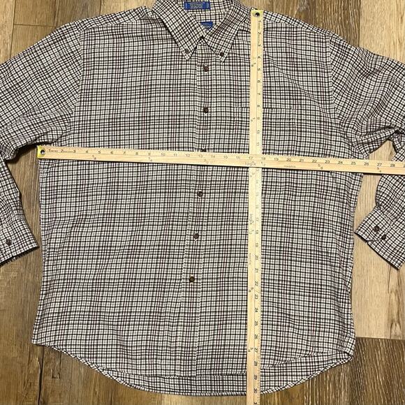 Pendleton Canterbury Cloth Button Down Shirt XL Plaid Merino Wool Pima Cotton - Picture 5 of 5